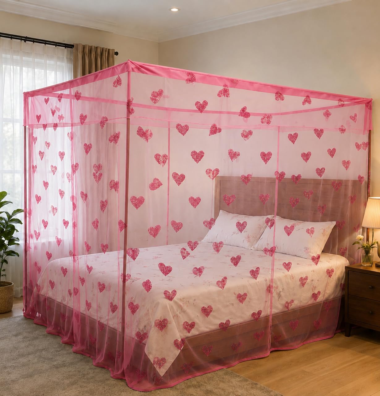 Luxury Purple Mosquito Net - Double Bed Protection -12