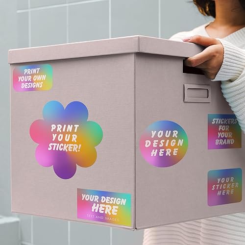 EGD Etiquetas adhesivas de vinilo personalizadas (paquete de 120), nombre de texto, imagen, foto, ideal para startups, restaurantes de entrega,