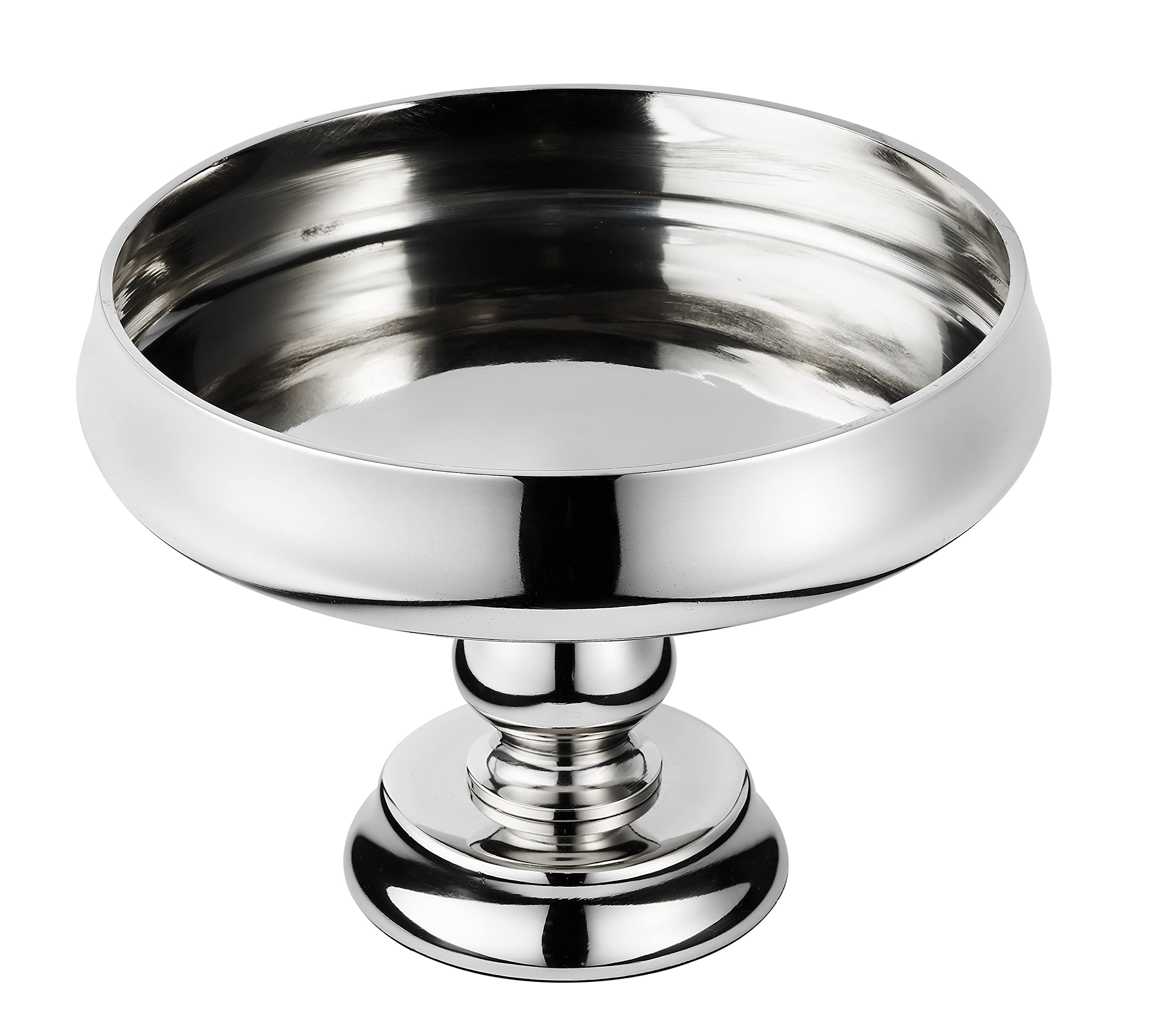 Assiette décorative en aluminium argenté poli de luxe - Plat décoratif moderne en métal - 28 cm