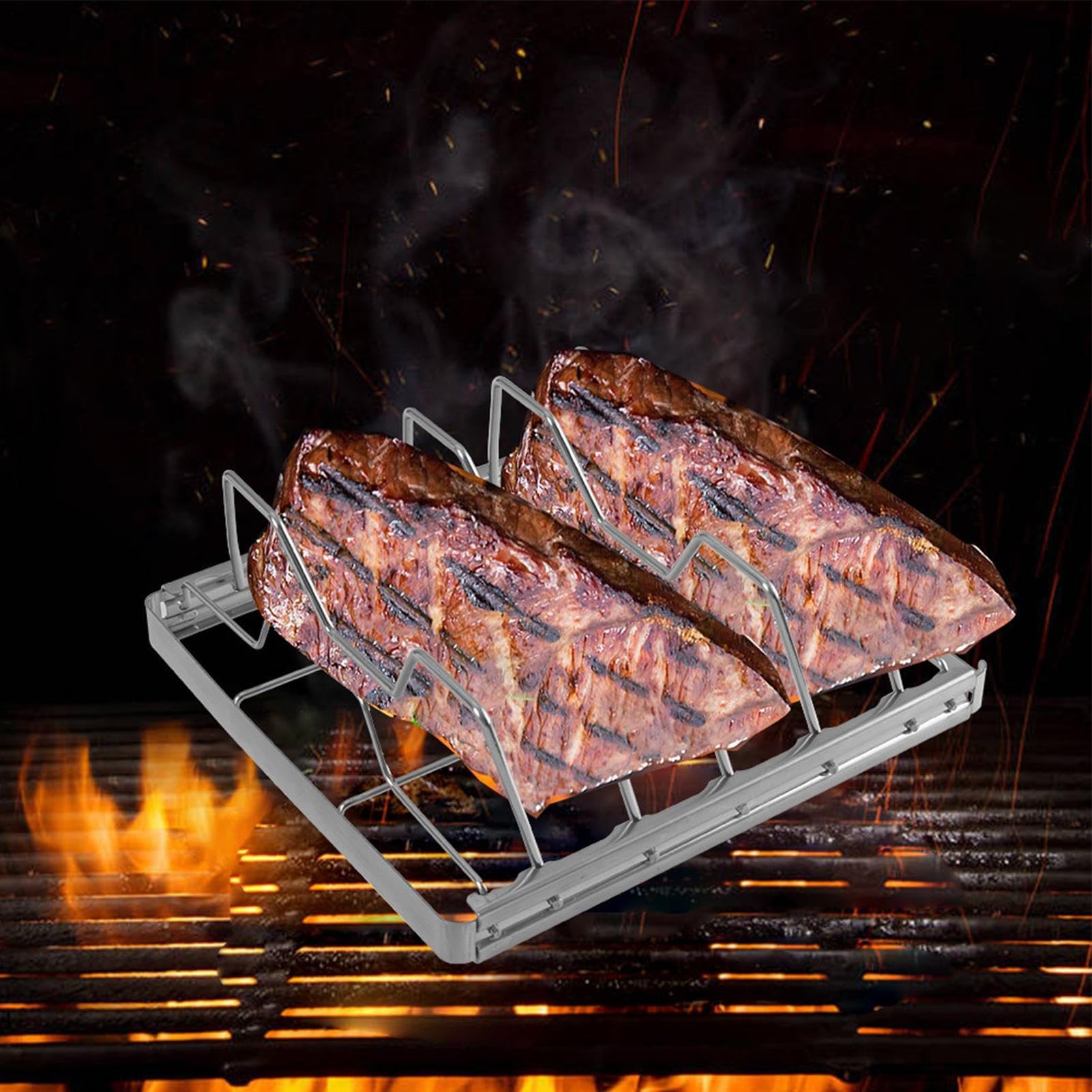 Ruszt do grillowania na świeżym powietrzu, ruszt do gotowania do restauracji i nic Heavy Du wsparcie dla warzyw mięsnych i owoców, idealny na kemping i grillowanie na podwórku