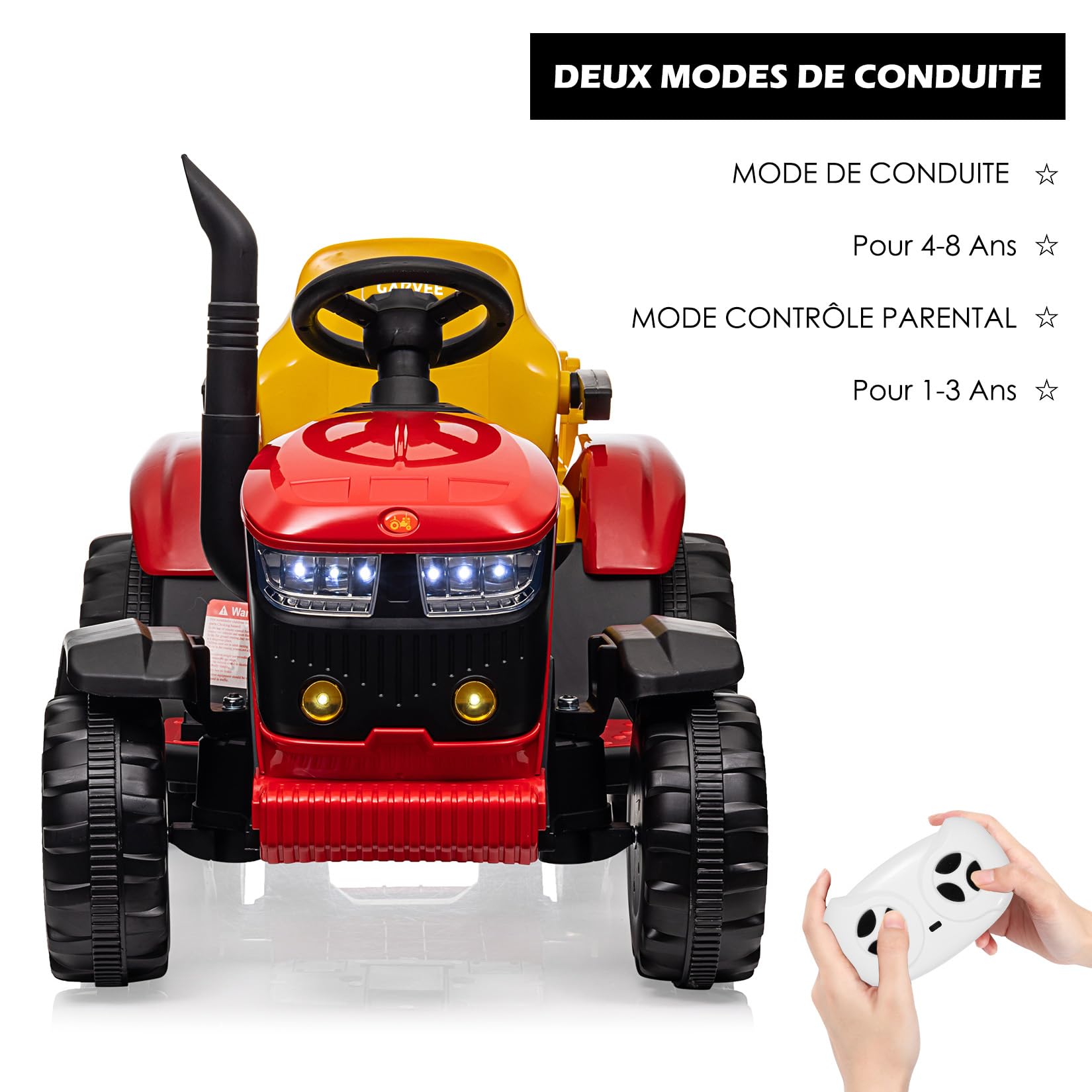 GarveeLife Trattore Elettrico per Bambini con Batteria 12V e Motore 35W