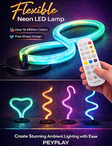 Miniatura 4 de Lámpara de pie LED RGB, forma ajustable inteligente, sincronización de música, 16 millones de colores, control remoto y aplicación, luz de pie