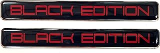 2 x BLACK EDITION Domed Stickers/Decals - Red on Black 106mm