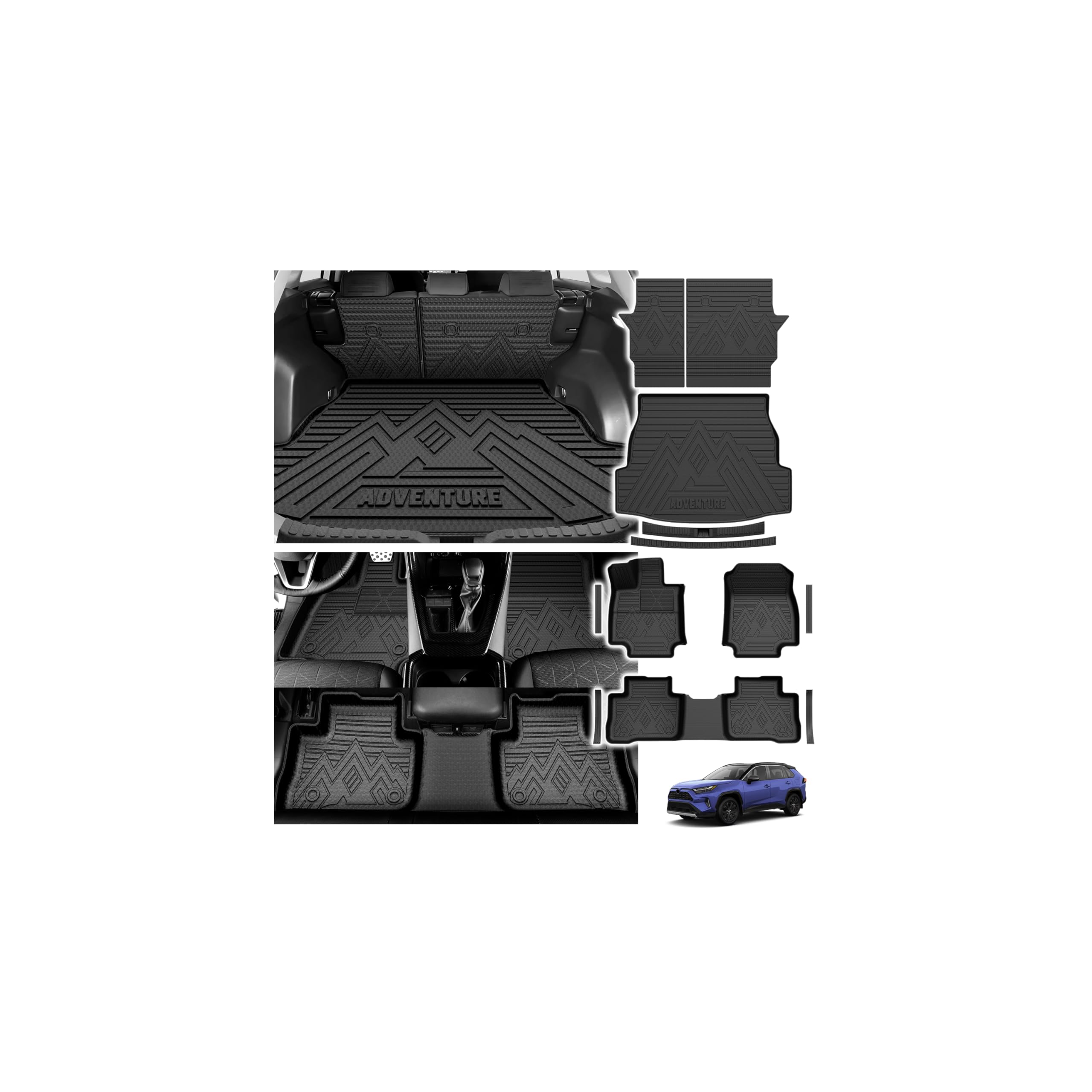 Powerty Tapete de chão para Toyota RAV4 2019-2025, tapete de carga para todos os climas,