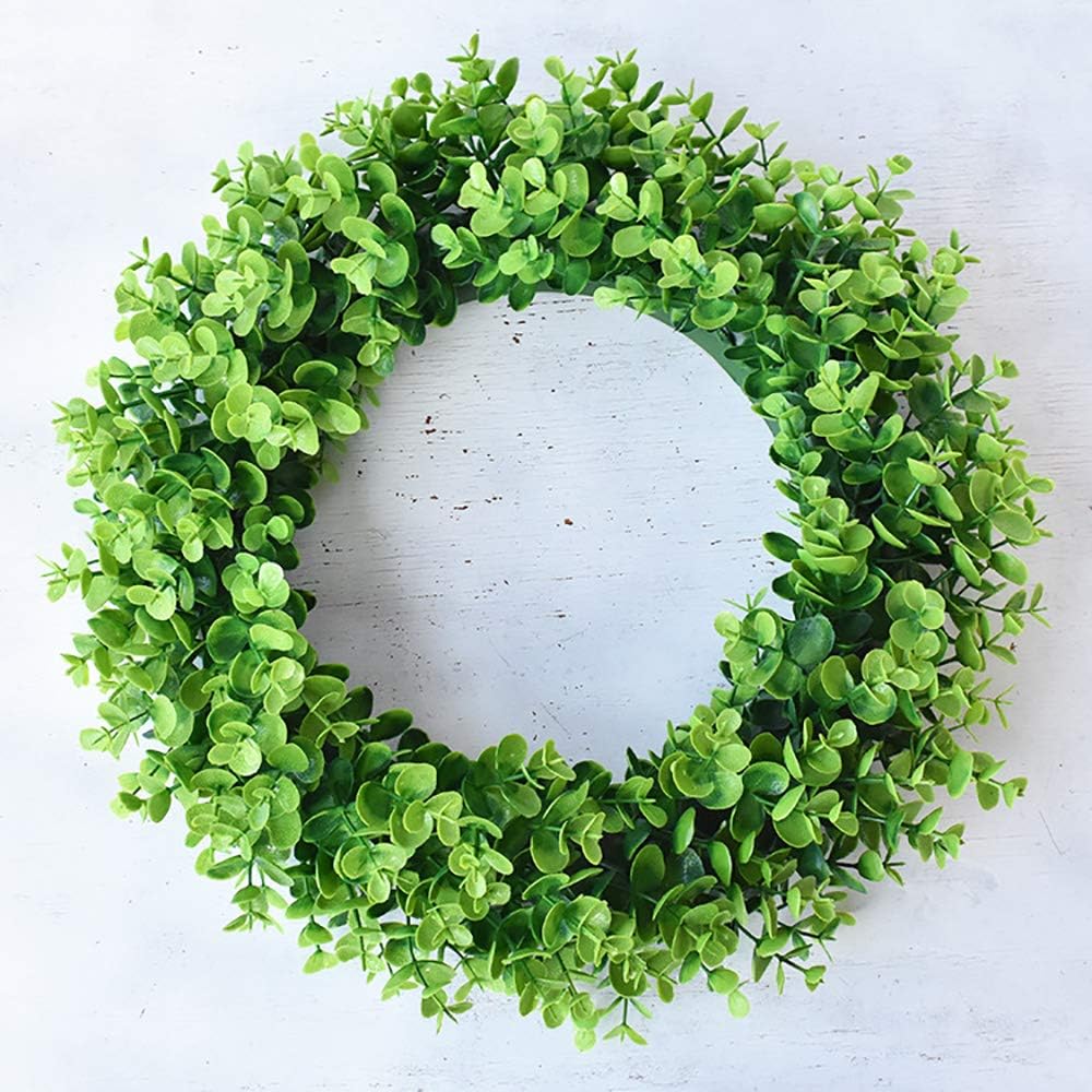 TRvancat Artificial Greenery Eucalyptus Wreath 18inch for Home Decor (Eucalyptus)