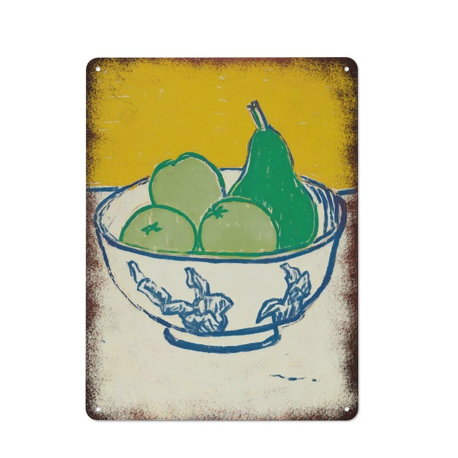 Farmhouse Lemon Botanical Metal Sign Food Theme Kitchen Housewarming Gift Vintage Home Wall Decor 8x12 Inch