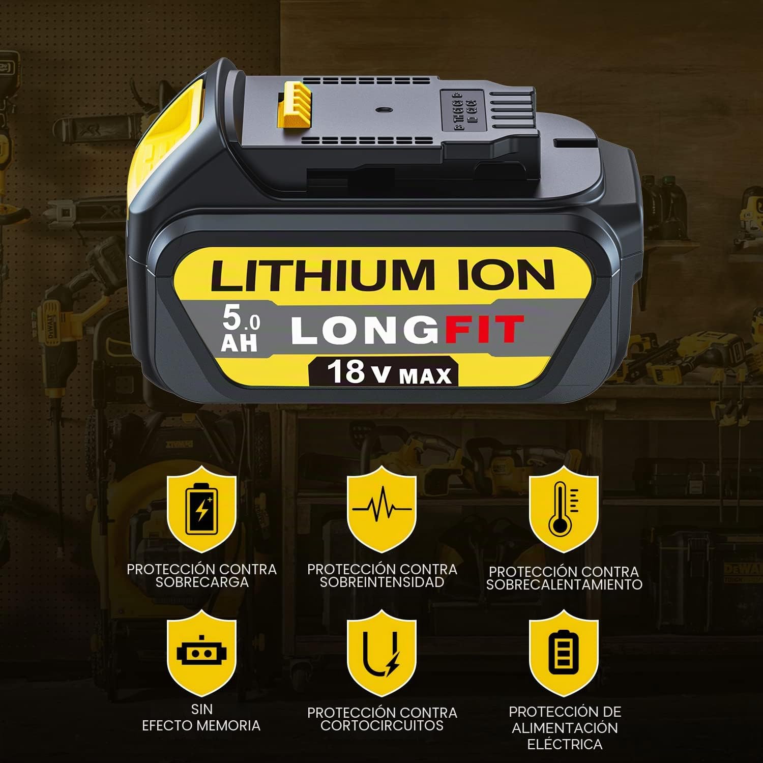 2 pilas de repuesto de batería para DeWalt 18 V, DCB180 DCB181 DCB182 DCB184 DCB201 DCB200 para DeWalt 18 V