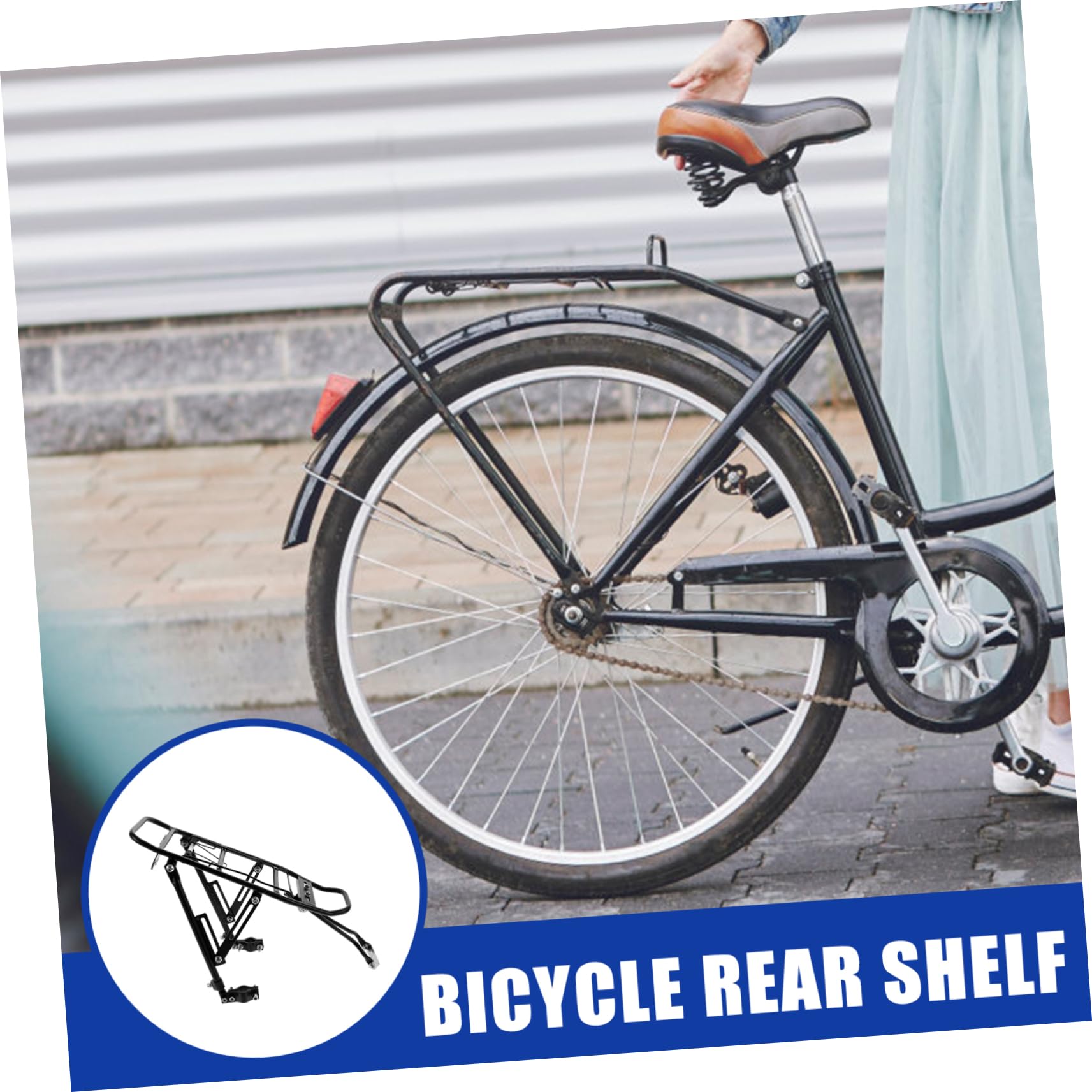 GRIRIW Simple Bike Rear Cargo Rack Durable Back Stand Luggage Carrier for Mountain Bikes Lightweight and Easy to Install for and Cycling Trips