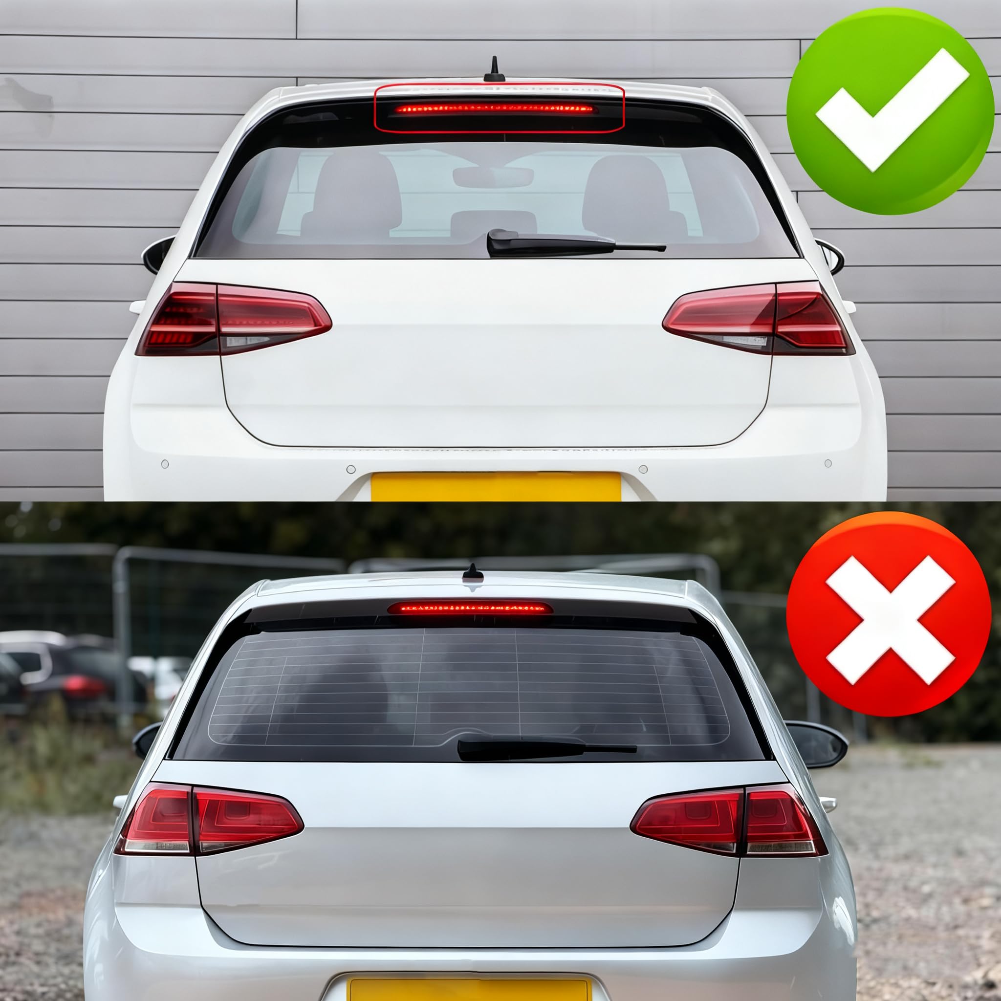 MUTUSAISI Aileron becquet arrière pour Volkswagen VW Golf GTI R GTD GTE R-Line VII Hatchback MK7 2013-2019, Noir Brillant Style Oettinger de Coffre Aile Spoiler de Toit Hayon Wing Arrière Accessoires