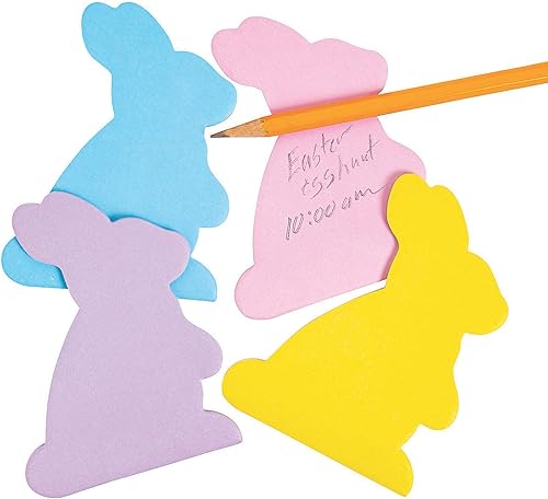 Fun Express Bloc de notas adhesivo en forma de conejo para Pascua - Juego de 12