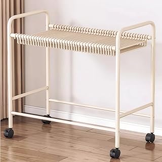 [Goswave] スラックハンガー 大容量 20本掛け パンツハンガー スイング式 キャスター付き 出し入れカンタン ハンガーラック 床置きズボン棚 軽量 頑丈 コンパクト 収納 省スペース 簡単組み立て (ベージュ, 幅60cm 20本掛け)