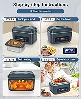 Vista 7 de Cordless Electric Lunch Box for Adults, Heated Lunch Box Battery Powered with 5 Side Heating, Portable Food Warmer with 5.5 Cups Removable