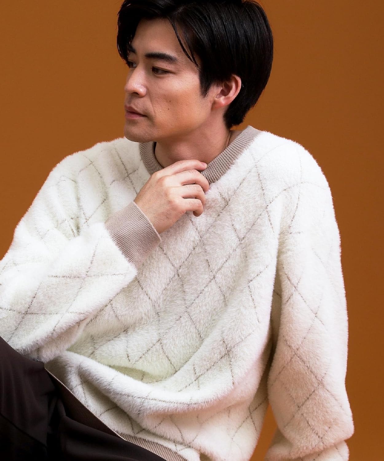 [THE SHOP TK] [ ザショップティーケー ] ニット/セーター 【ふんわり心地いい肌触り】 ダイヤ柄シャギーニット 61