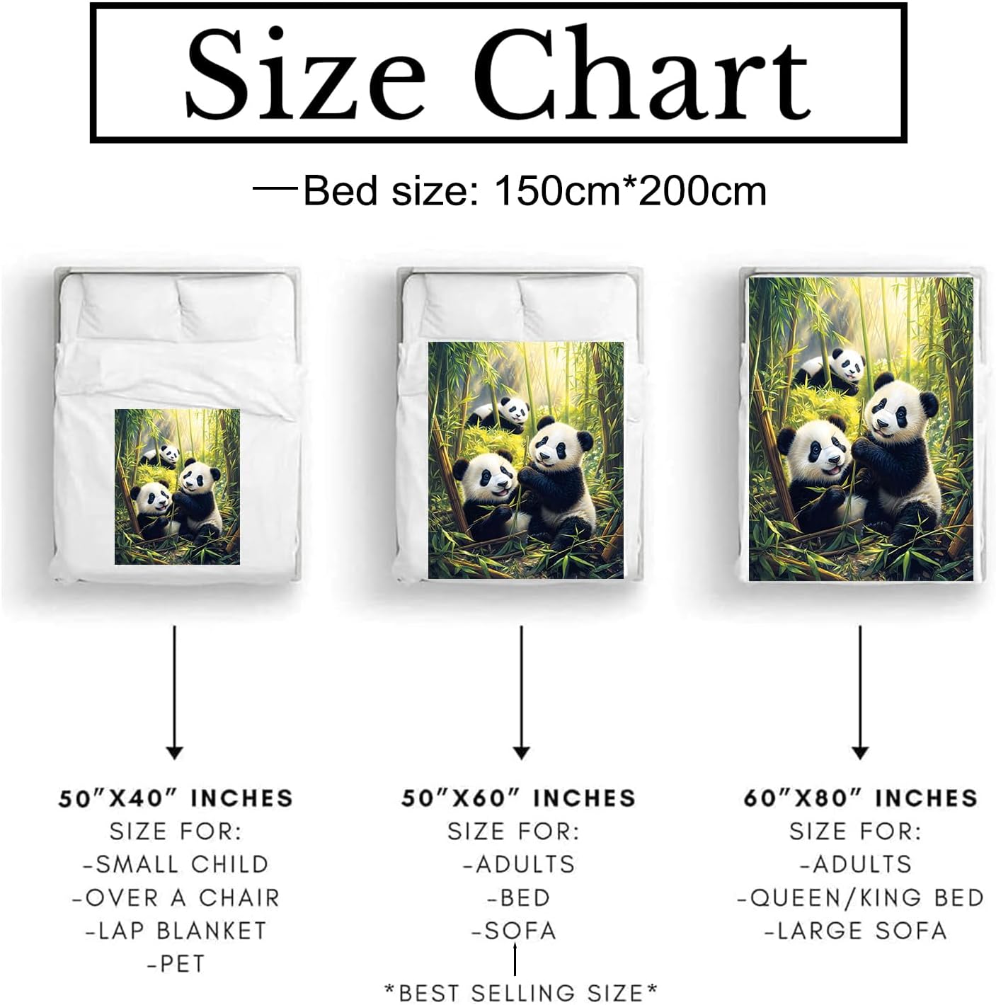 Funny Panda Blanket Soft Cozy Throw Blanket for Adults Women Kids - Warm Yet Lightweight Flannel Blankets for Travel, Couch, Bed, Fuzzy Outdoor Comfort Wrap 60"×50" - Image 3