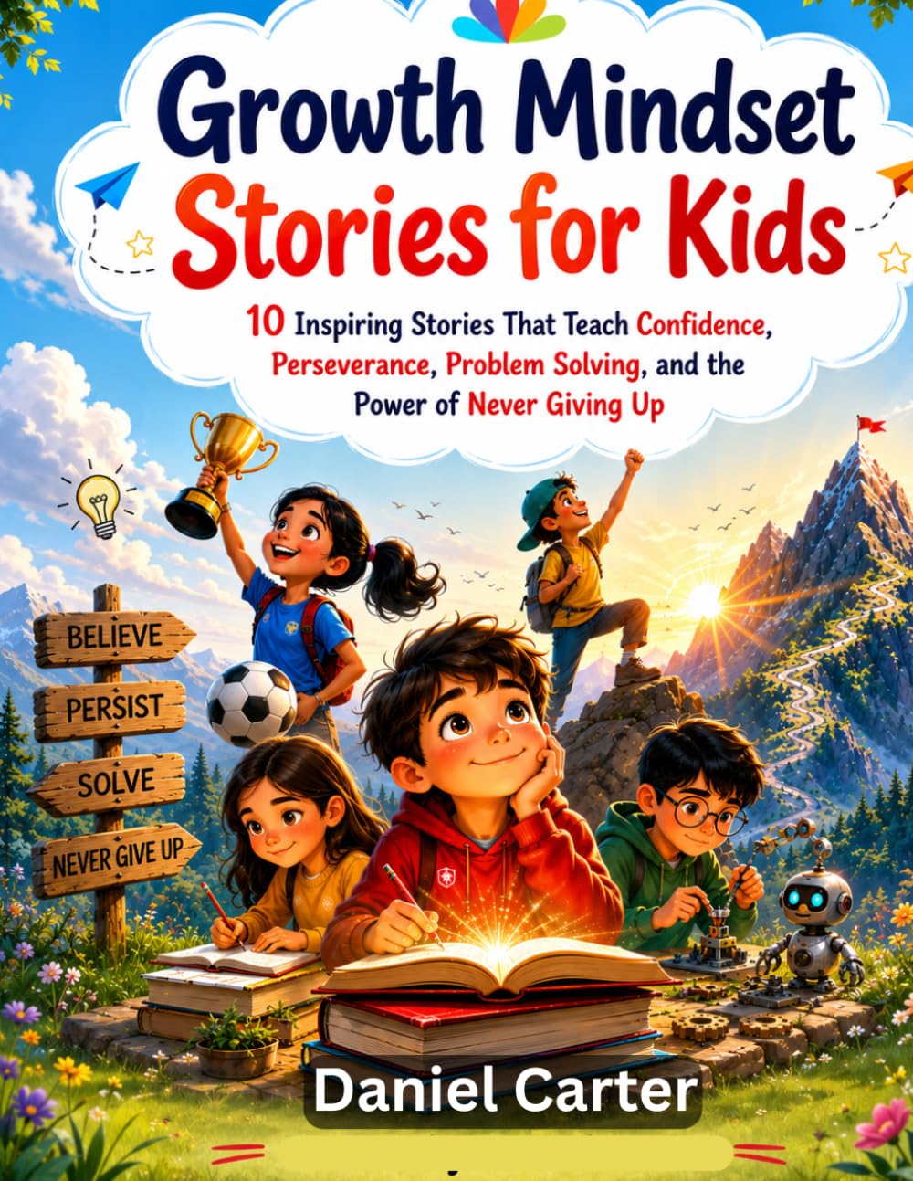 Growth Mindset Stories for Kids: 10 Inspiring Stories That Teach Confidence, Perseverance, Problem Solving, and the Power of Never Giving Up