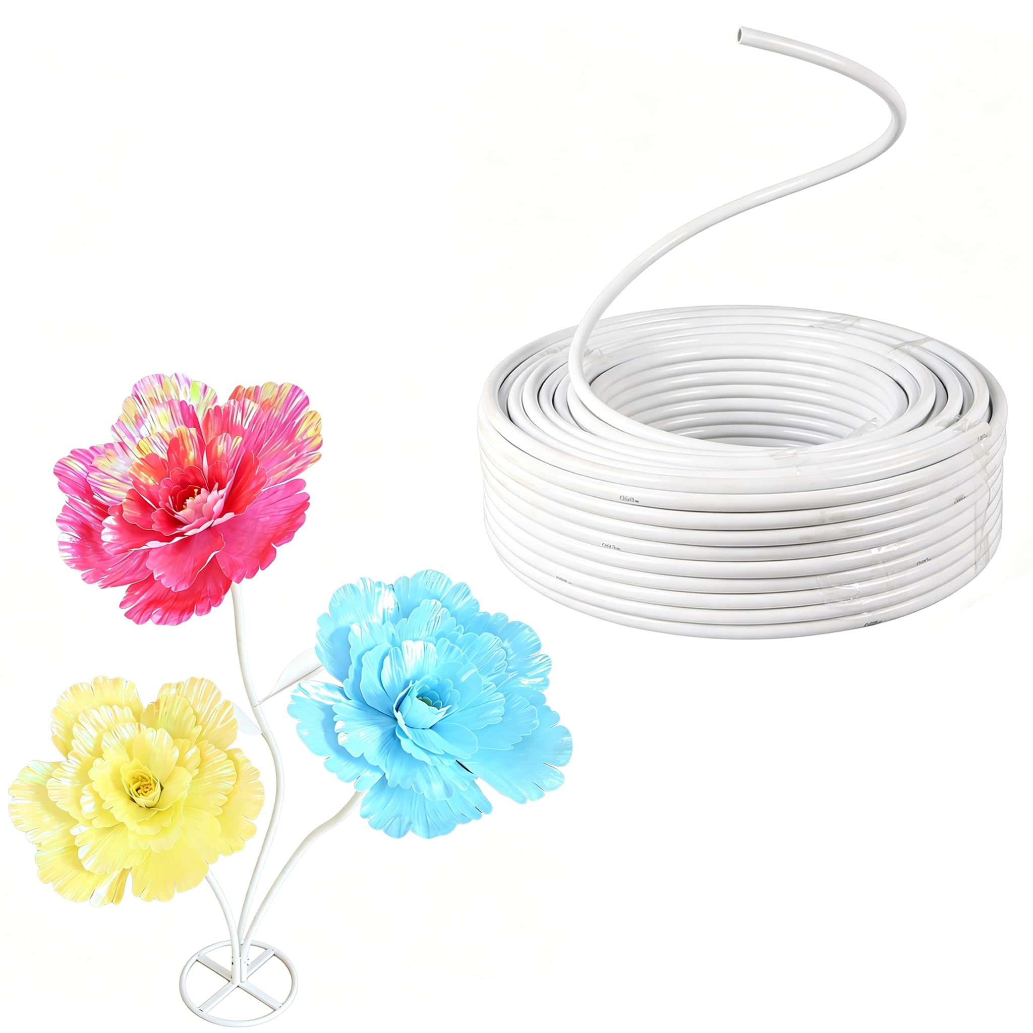 16mm ID Giant Flower Stand Flexible PVC Pipe Stem for Wedding Decor,Fake Flower Pole Aluminum Bendable Tubing for DIY Crafts,Balloon Arches