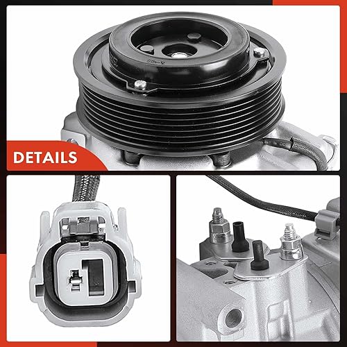 Miniatura 8 de A-Premium Compresor de aire acondicionado con embrague compatible con Honda Element 2.4L 2003-2011