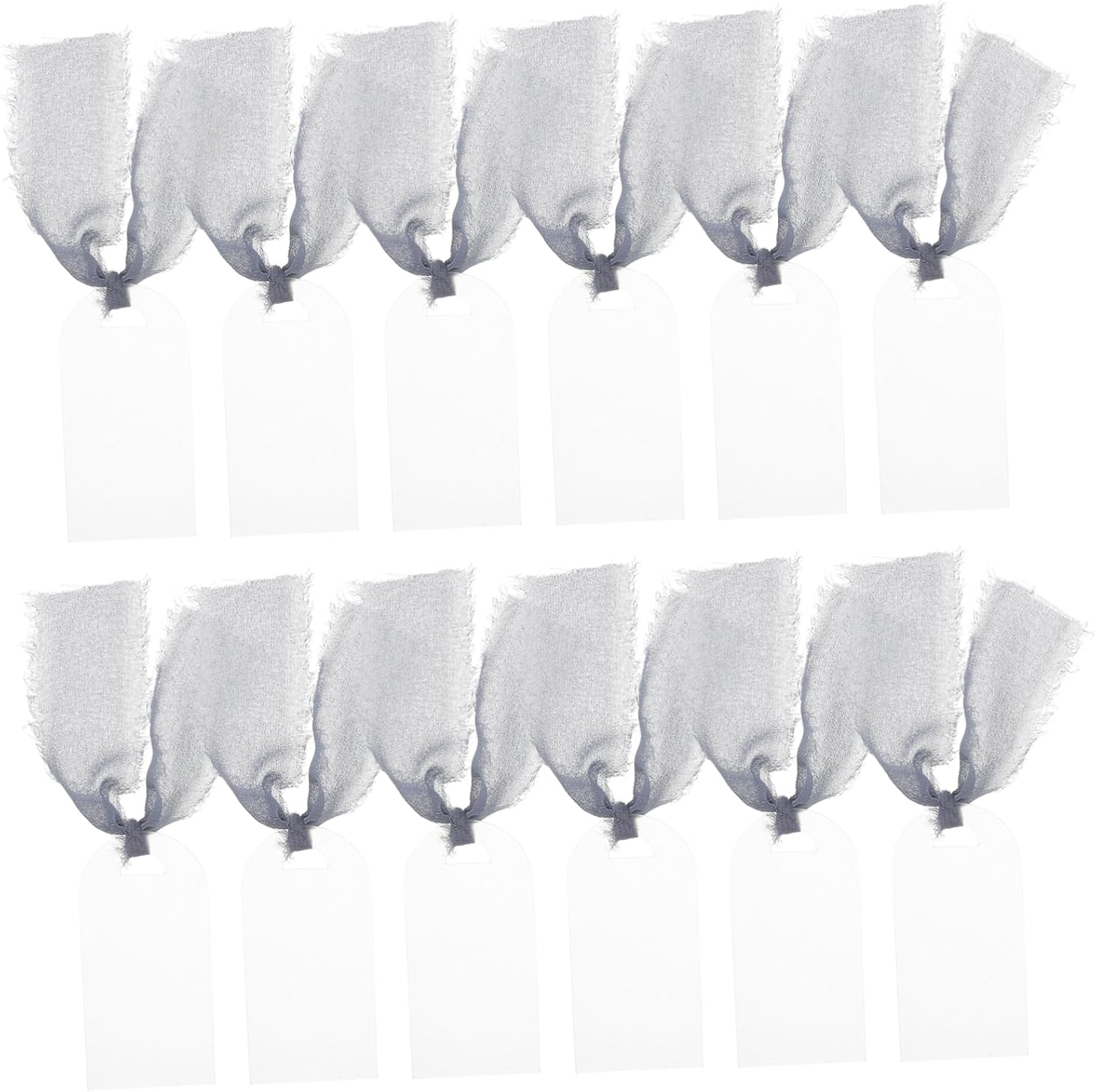 Zerodeko 50sets Acrylic Wedding Place Cards with Ribbon Arch Shape Blanks for Table Seating Arrangements Reserved Signs Name Tags for Events and Parties