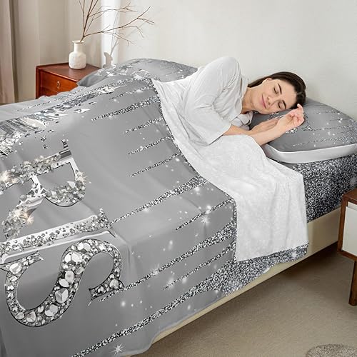 Miniatura 2 de Juego de sábanas de 4 piezas para niños, tamaño Queen, diseño romántico de diamantes con purpurina, diseño de arquitectura famosa de París, 4 piezas