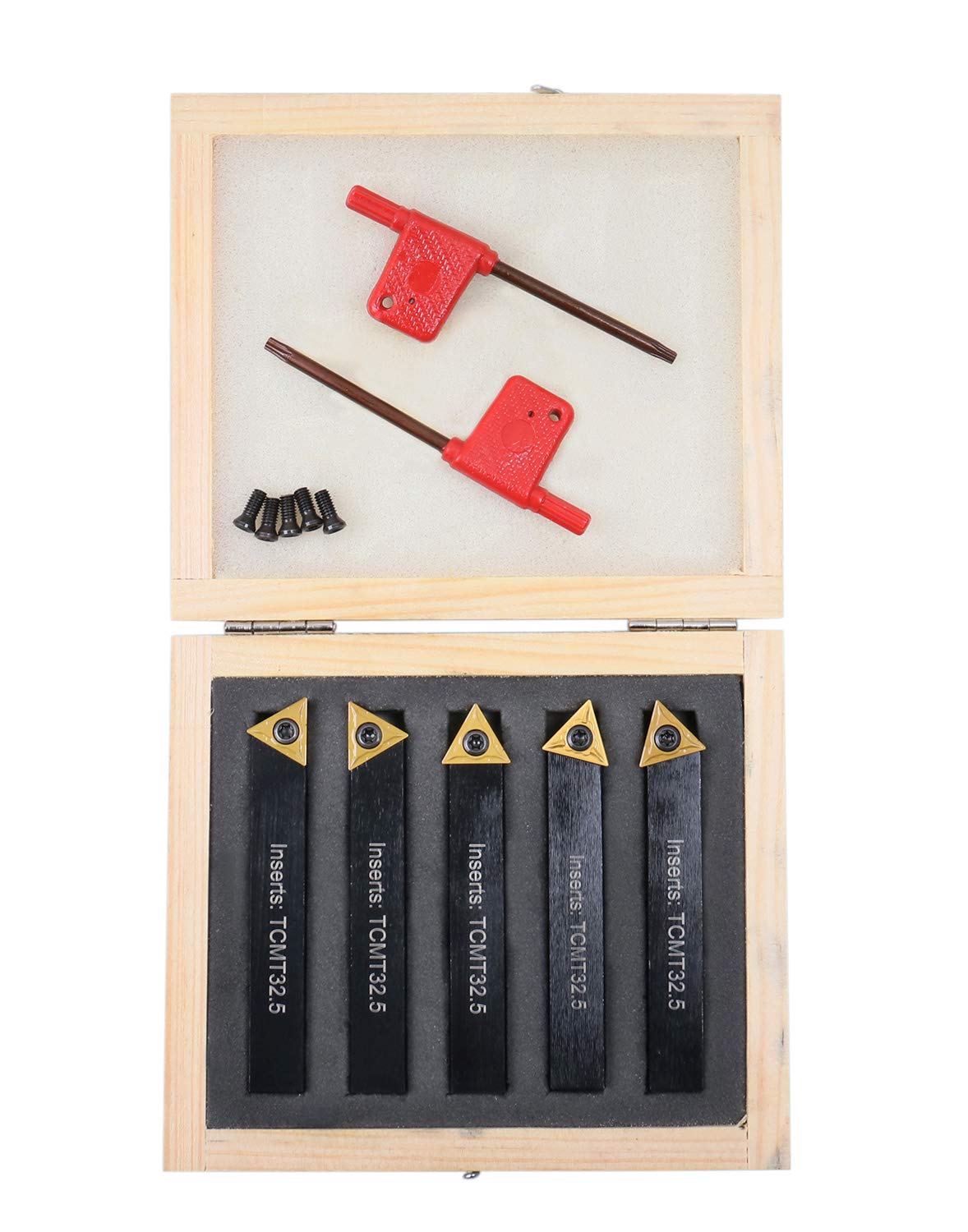 5 Pcs/Set 1/2'' Indexable Carbide Insert Turning Bits, 2380-5082