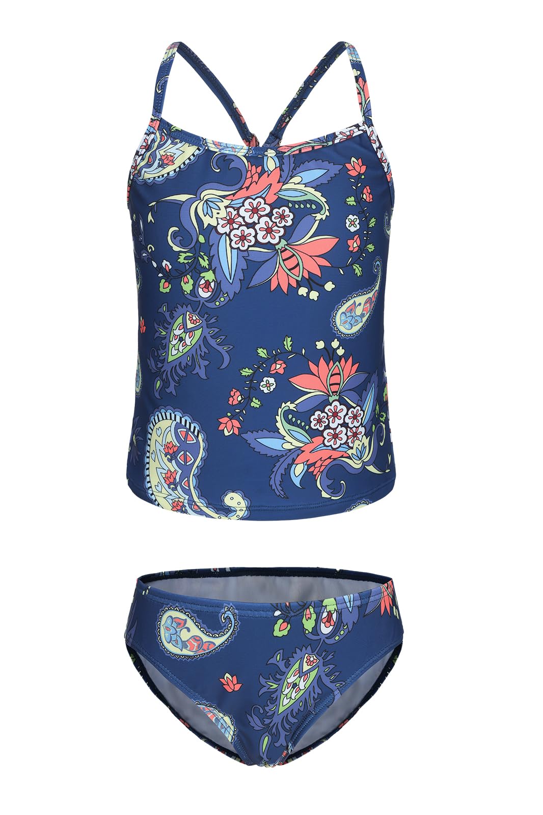 Girls Two Piece Tankini Swimsuits Tie Dye Bathing Suit Kids Hawaiian Swimwear Set 3-16 Years