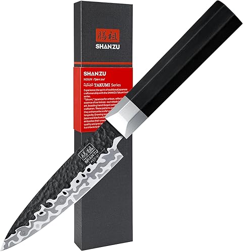 Miniatura 10 de SHAN ZU Juego de Cuchillos Japoneses de 7 Piezas - 7 Capas 10Cr15MoV Juego de Cuchillos de Cocina de Acero con Alto Contenido de Carbono con Bloque