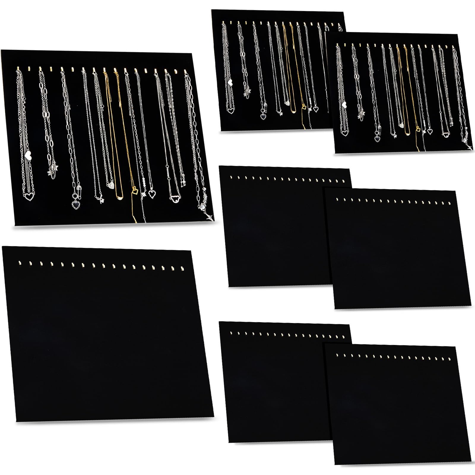 Thyle 8 Pieces Black Velvet jewelry Display Necklace Stand with 17 Hooks for Selling Pendants Chains Showcase Home Stores Trade Shows