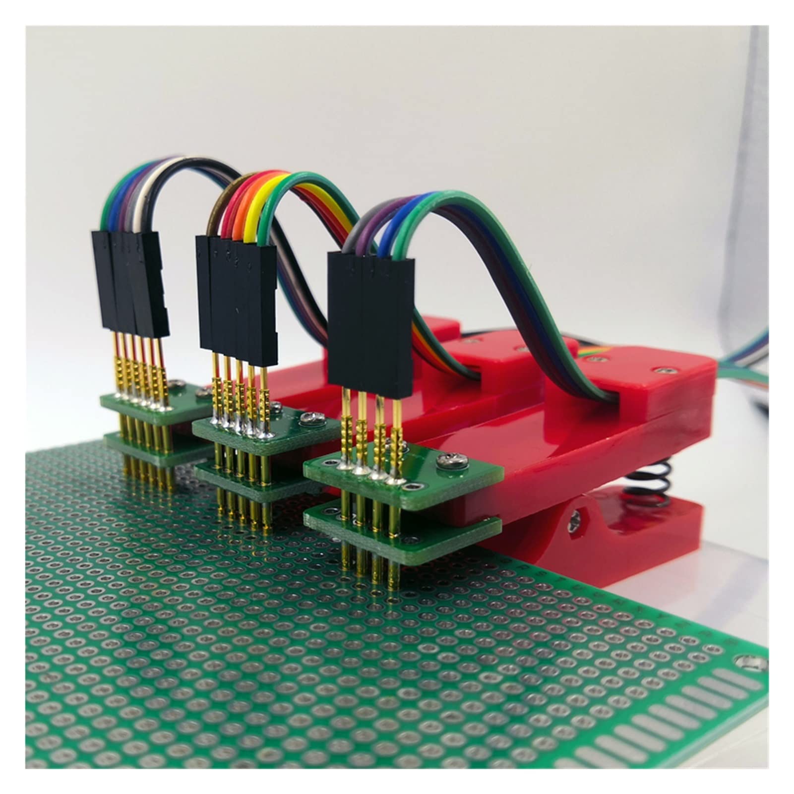 Pin Array Fixture Matrix 2.54mm Test Fixture PCB Test Clip With Pogo Pins - 2.54mm 6Pin ...