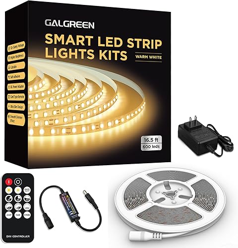 Miniatura 9 de Galgreen Tira de luces de neón de 16.4 pies con control remoto regulable y adaptador, tira de luces LED inteligentes flexibles impermeables para