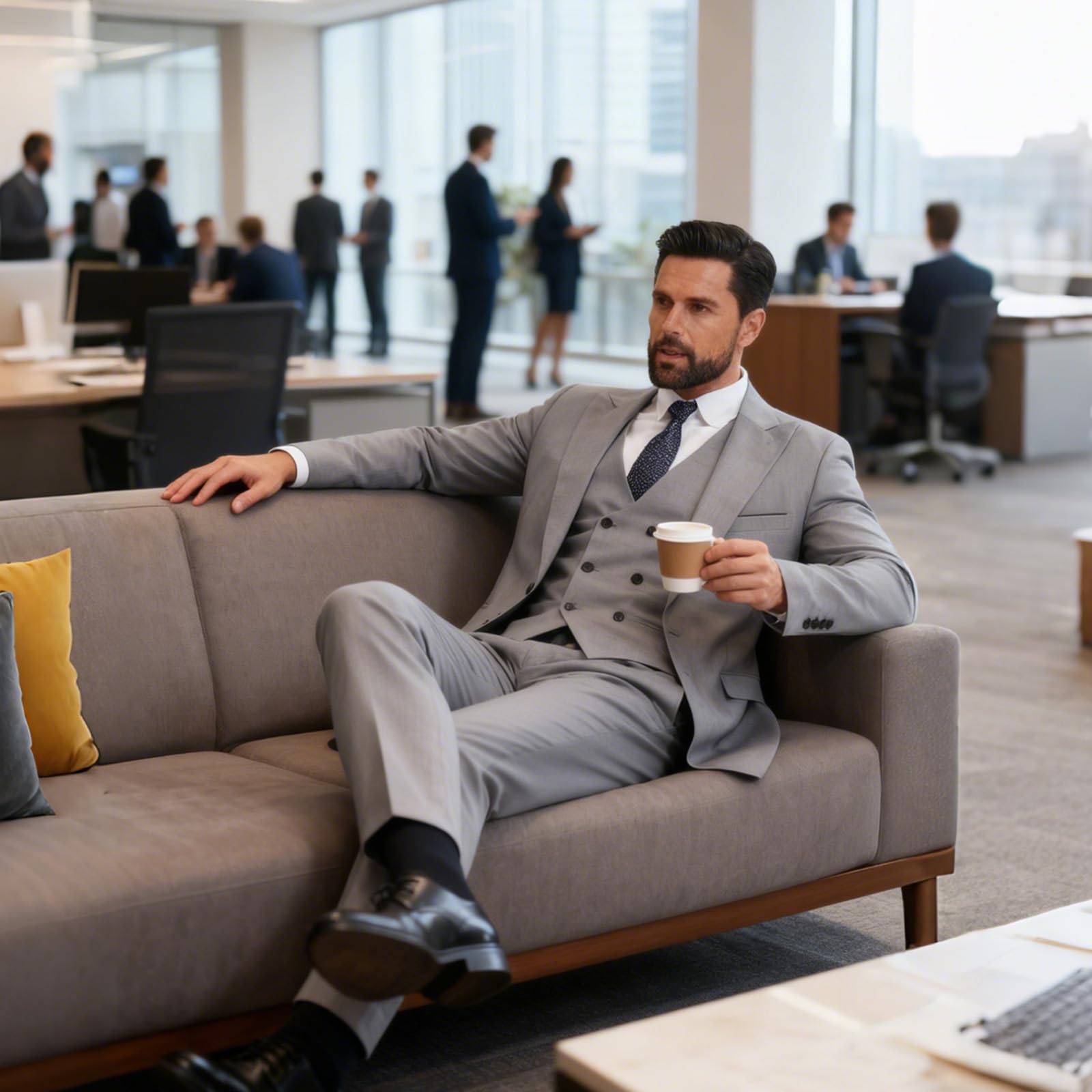 Costume Homme 3 Pièces Mariage Business Slim Fit Smoking à Un Bouton à la Mode Blazer Veste et Pantalon Gilet à Double Boutonnage