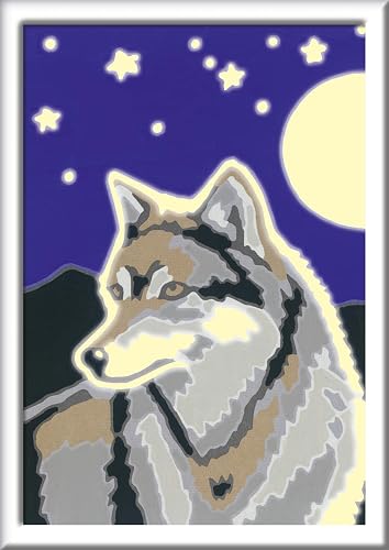 Ravensburger CreArt 28773 - Retrato de Lobo, Cuadro por número para niños a Partir de 7 años, Set de Pintura…