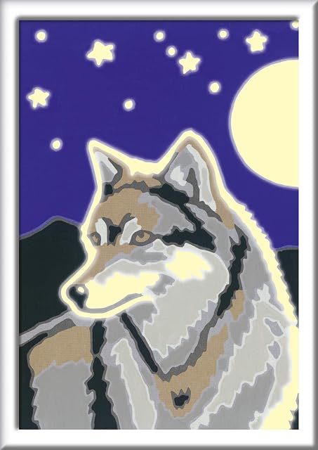 Ravensburger CreArt 28773 - Retrato de Lobo, Cuadro por número para niños a Partir de 7 años, Set de Pintura…