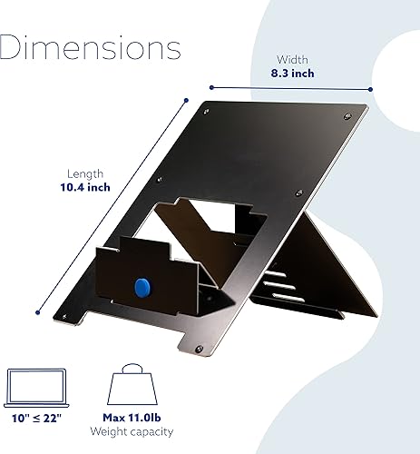 Miniatura 5 de R-Go Riser - Soporte ergonómico para laptop, aluminio ultrafino, elevador portátil ajustable para escritorio, compatible con MacBook de 10-22