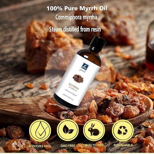 Miniatura 3 de Aceite esencial de mirra, aceite de mirra 100% puro para el cuidado de la piel, difusor de aceite casero, recetas caseras, 3.4 fl oz