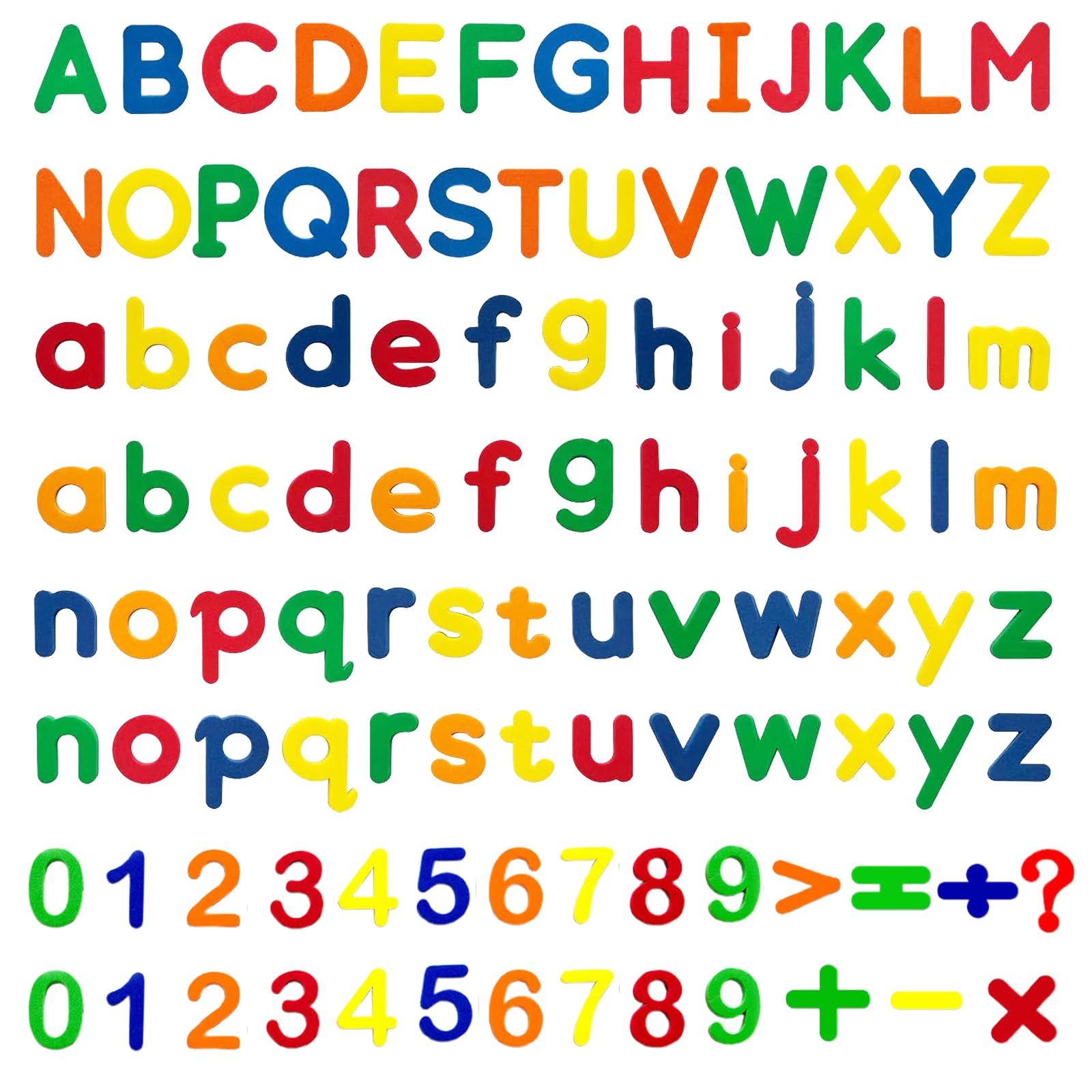105 Pcs Magnetic Letters And Numbers For Children, Magnetic Alphabet Letters, 26 Uppercase And Lowercase Letters And Mathematical Symbols, Children'S Preschool Learning Counting And Spelling Toys