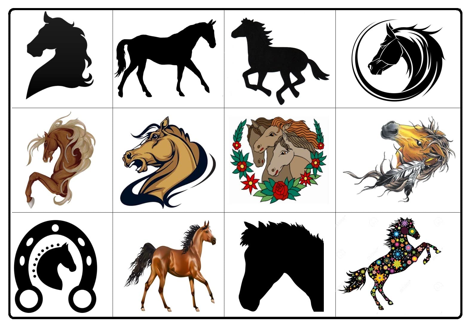 Kaz Creations Horse Tattoo C1 Horse Collection (Horse Tattoo C1)