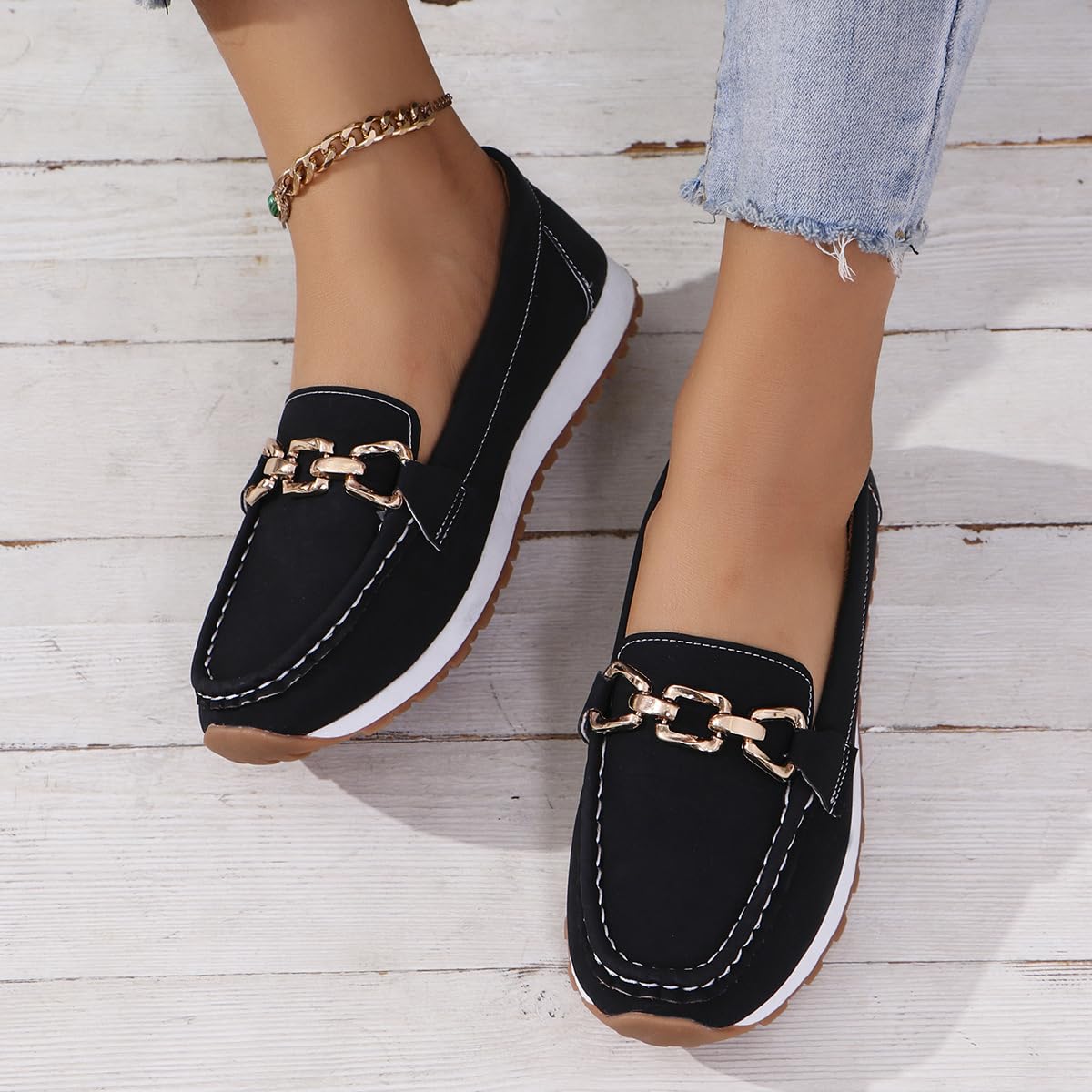 shownicer Mocassins Femme Confortables Plateforme Orthopédiques Loafers Decontracte Légères Chaussures
