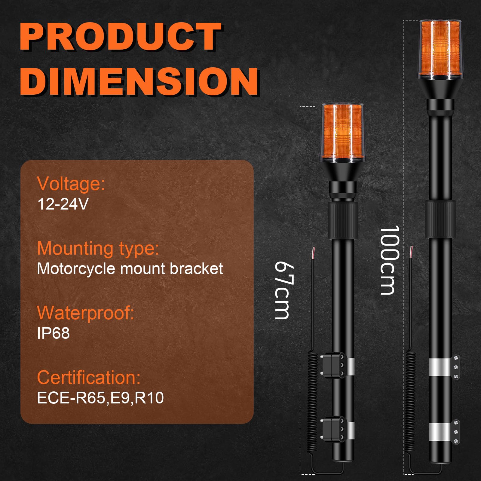 LAMPEGGIANTE GIROFARO A LED CON BASE MAGNETICA ANTIURTO 12/24V - Foto 13