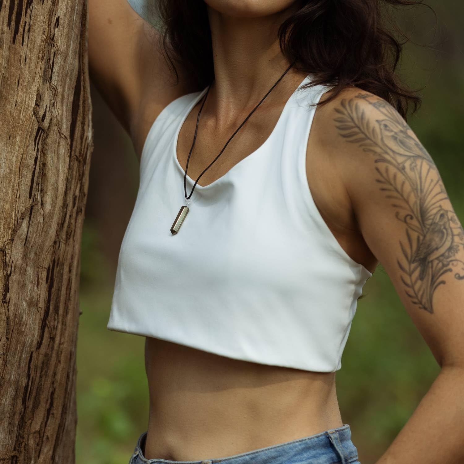 Ayana Crystals Handcrafted Pyrite Pendant Necklace - Ethically Sourced Raw Pyrite Crystal for Spiritual and Emotional Healing, Chakra Balancing, Zodiac Leo Birthstone - Image 4