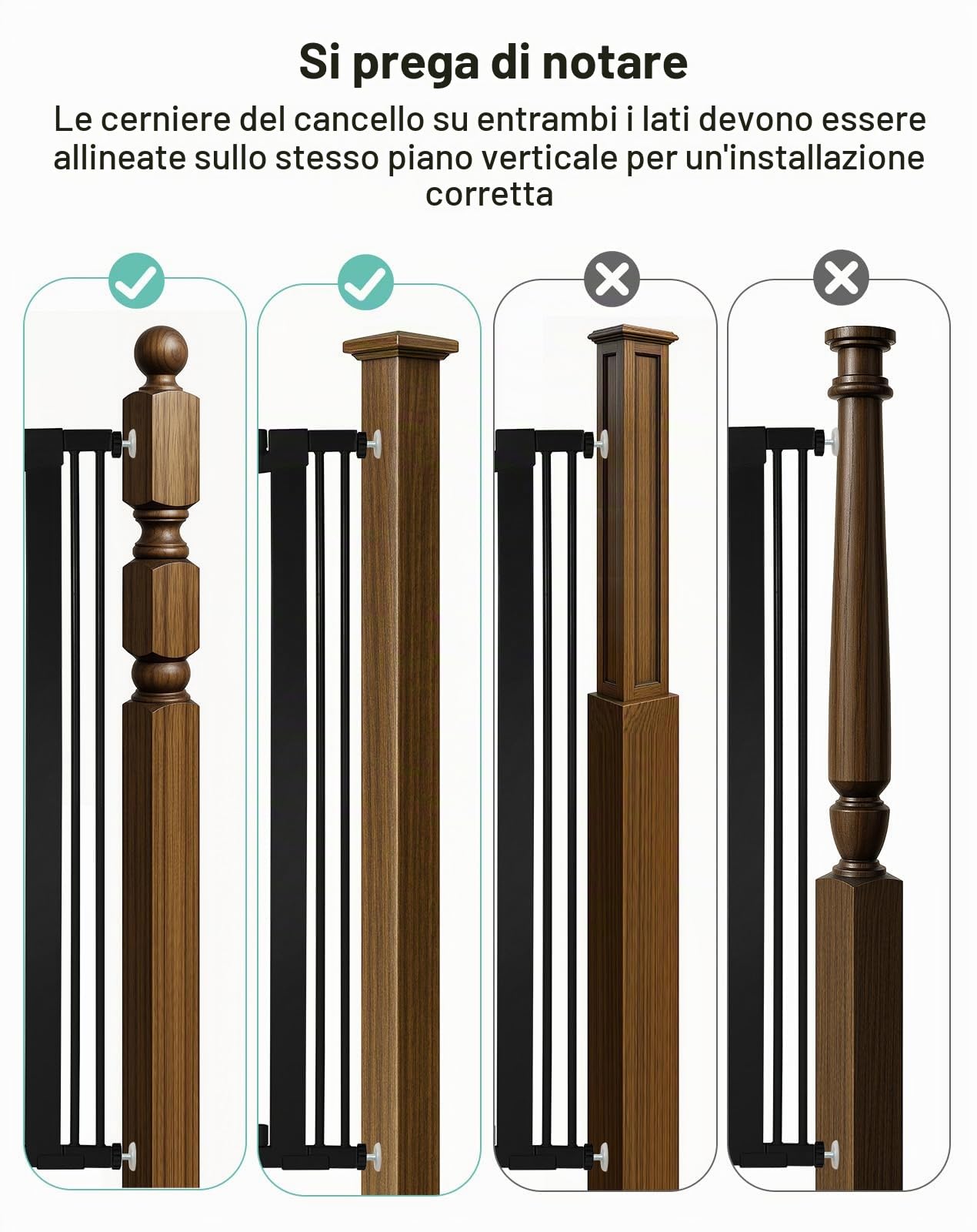COMOMY Cancelletto extra alto da 106,7 cm per scale, adatto per aperture da 74,9 cm a 110 cm di larghezza, chiusura automatica robusta, cancello di sicurezza per cani, montaggio a pressione, facile