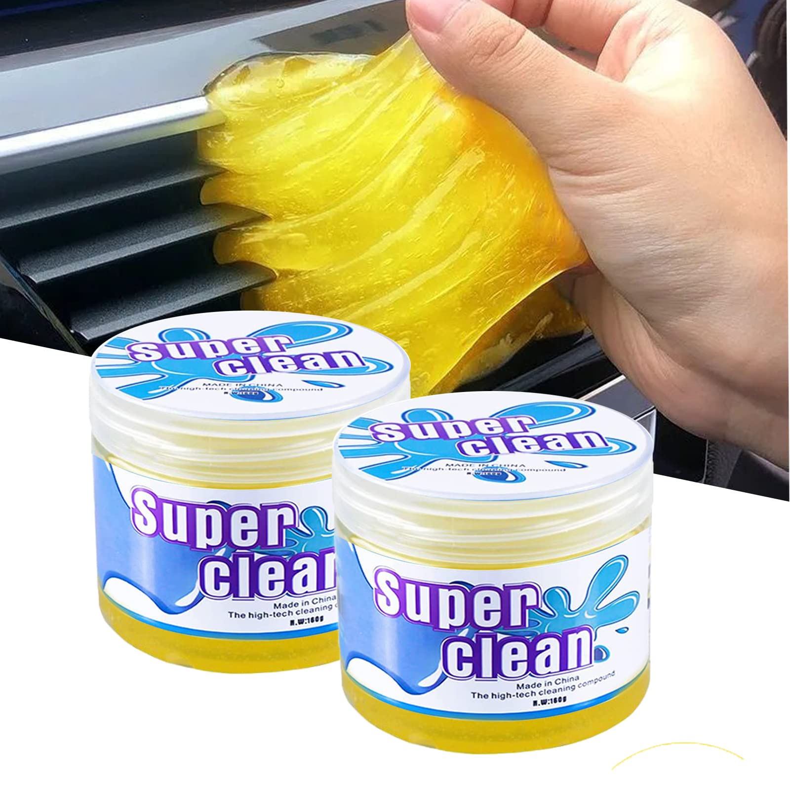 Ajxn 1 PC Cleaning Gel for Car Putty Car Universal Dust Cleaner for PC Keyboard Cleaning Car Detailing Laptop Car Detailing Kit Car Cleaning Gel Dust Remover from 160G (Yellow)