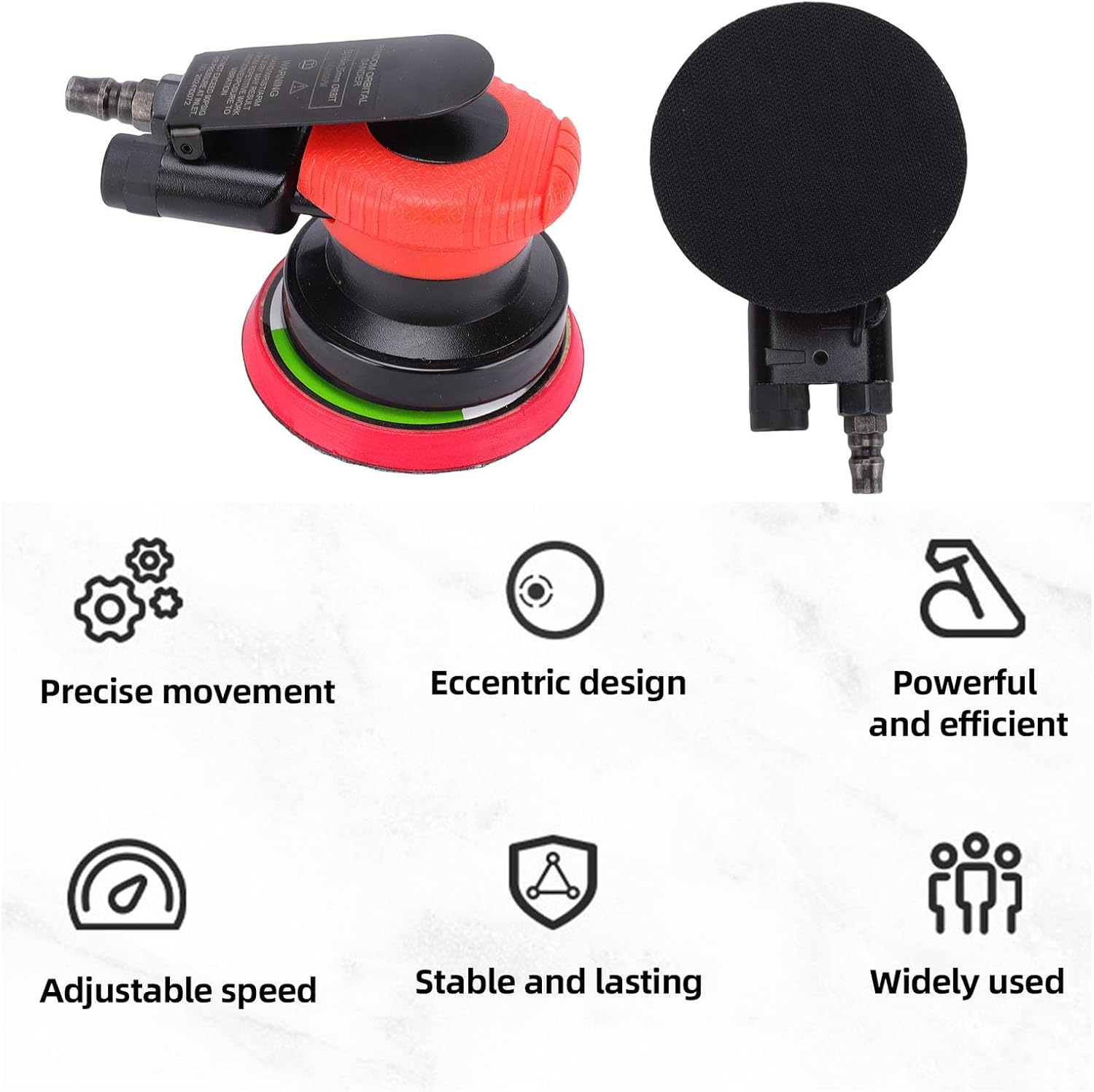 4 Inch Air Sander Handheld Pneumatic Sanding Machine for Sheet Metal Grinding Car Waxing Stone Polishing