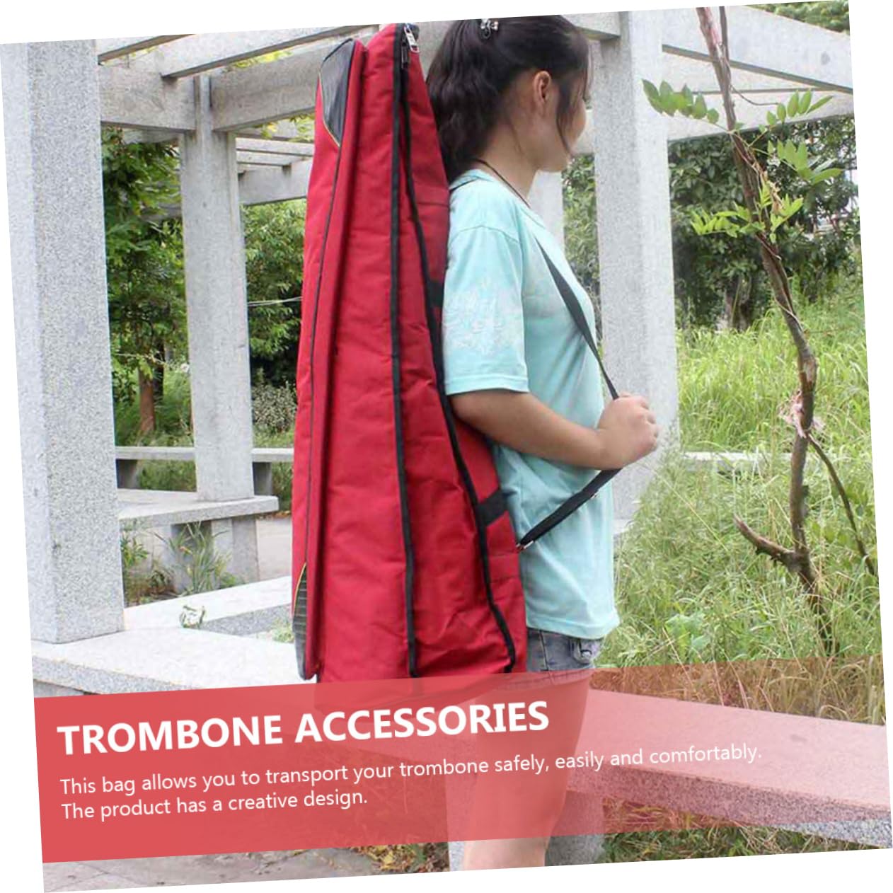 BESPORTBLE Chic Portable Trombone Bag Storage Case with Handles Lightweight Durable Design for Safe Instrument Transport