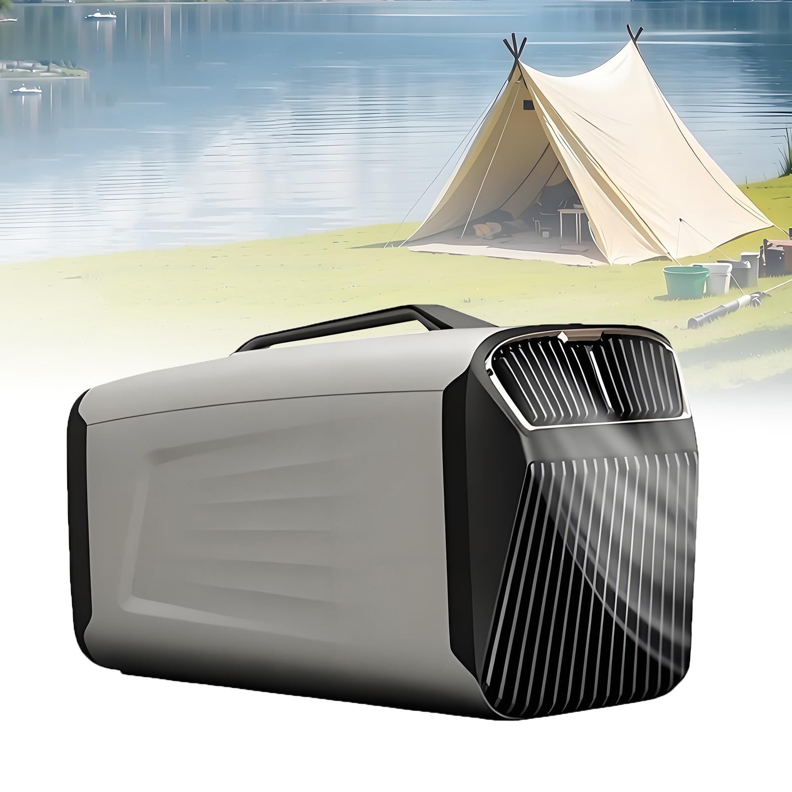 EpyGnom 5200 BTU Portable Air Conditioner, 400W Low Power, 4-in-1 Camping AC Unit, Efficient Cooling + Dehumidifier, Fan + Sleep Mode, for Caravan, Camping, Motorhome & Tent Silver