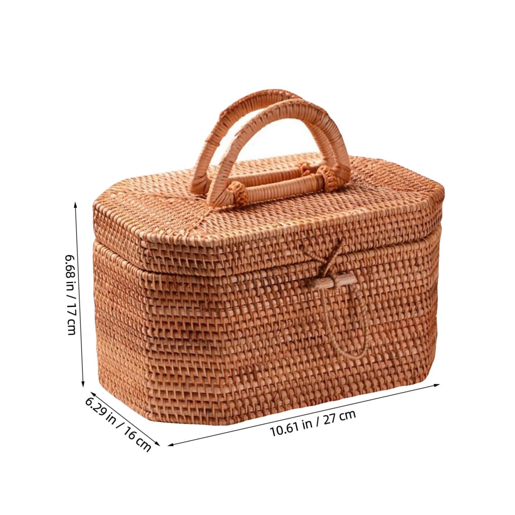 SOLUSTRE 1 Stück Wickelkorb aus Rattan Tragbarer Aufbewahrungskorb für Obst und Gemüse Multifunktional für und Alltag Leicht und Handlich für Fotos und Vielseitige Nutzung
