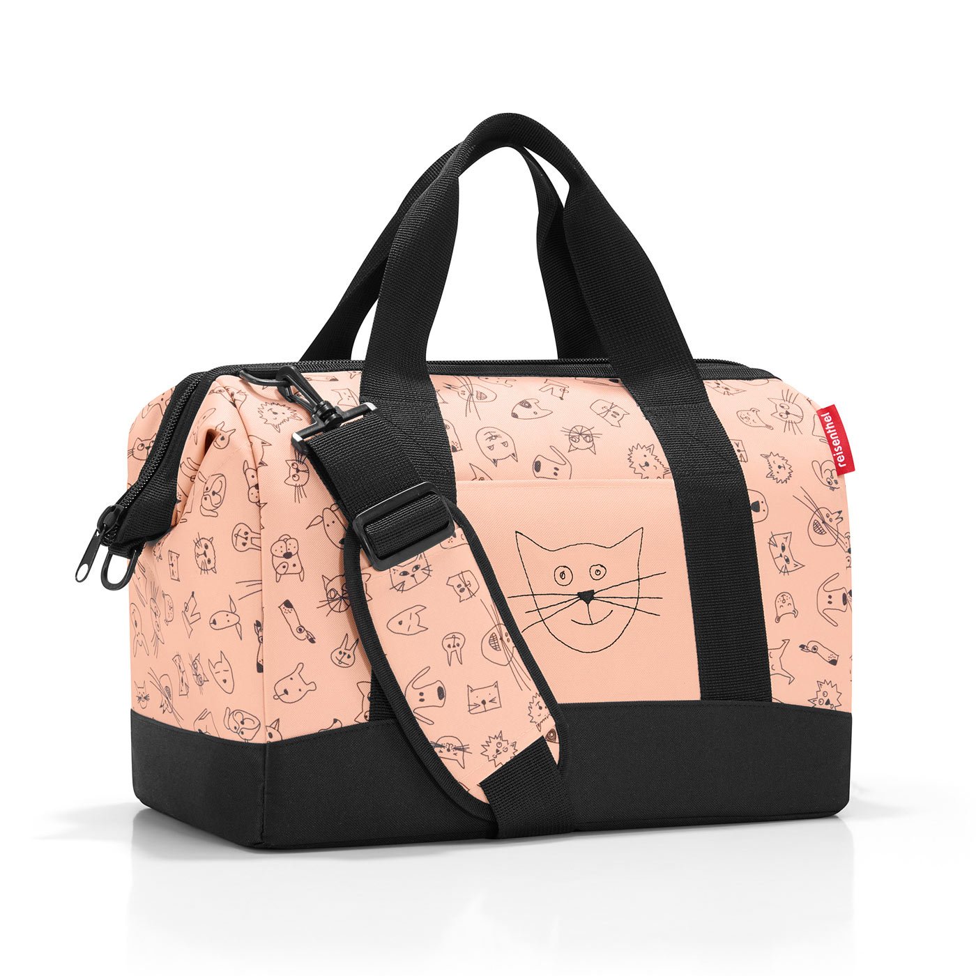 reisenthel Kinder Trolley XS & Allrounder M Set cat´s and Dog´s Rose – Koffer & Tasche mit Stecklasche – robust, leicht, ideal für Urlaub & Ausflüge