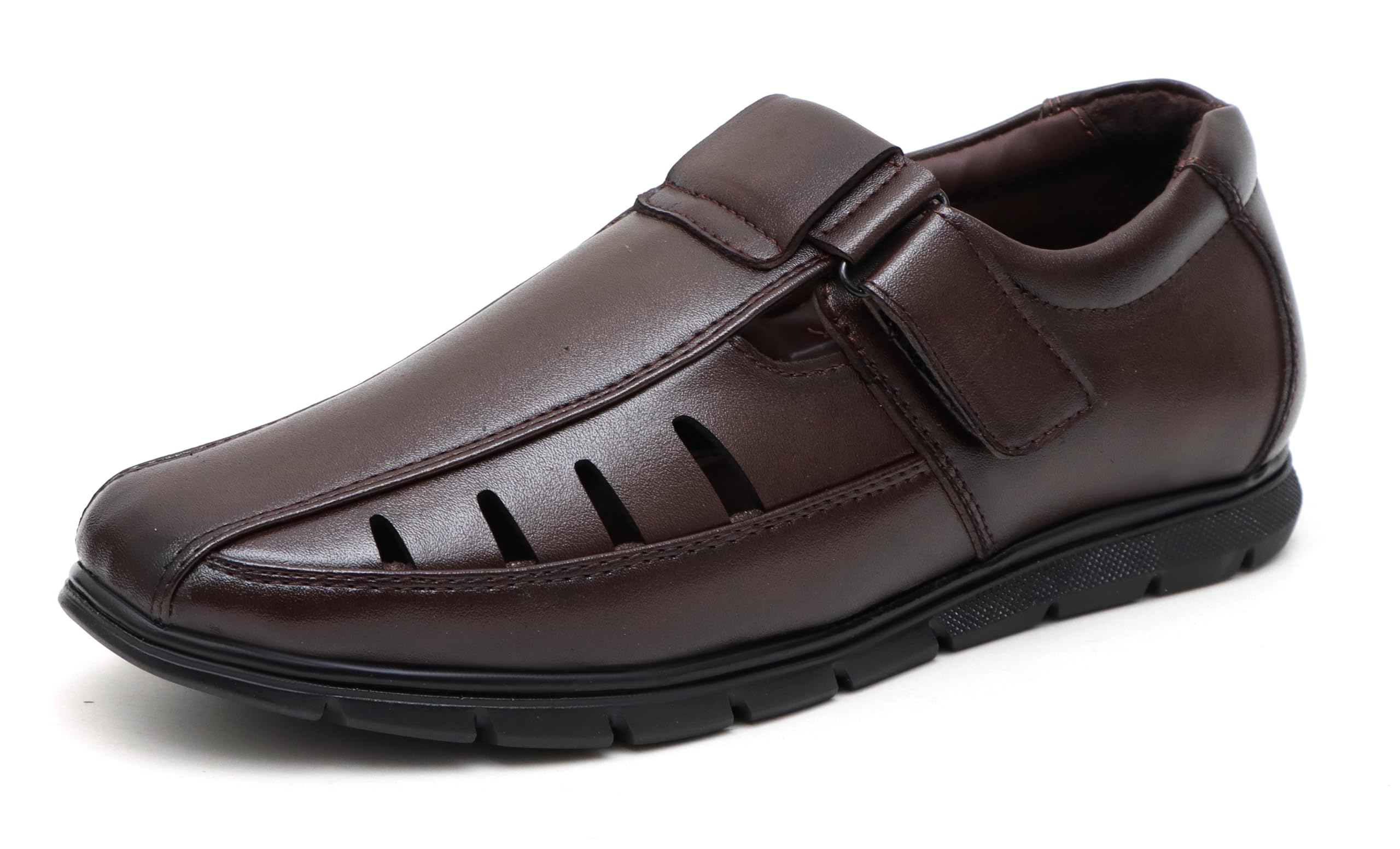 brute Faux Leather Sandals for Men | Fisherman Sandals | Closed Ethnic Sandals-picture-18