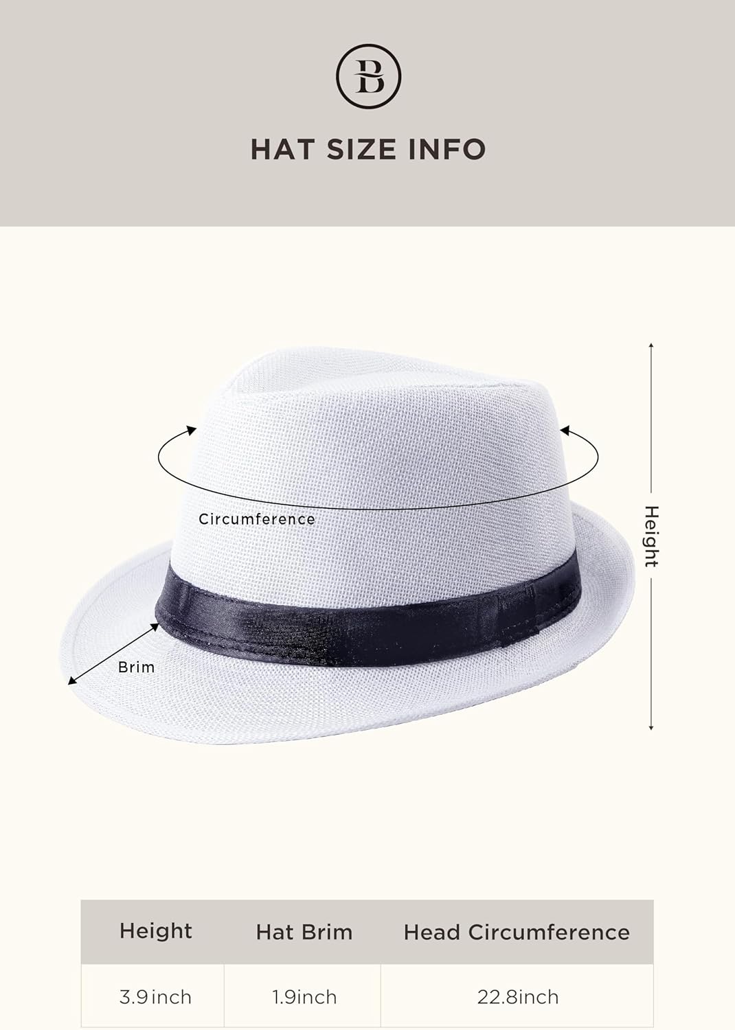 BABEYOND Straw Trilby Fedora Hat for Men-1920s Felt Panama Hat Short Brim Summer Cap with Ribbon - Image 6
