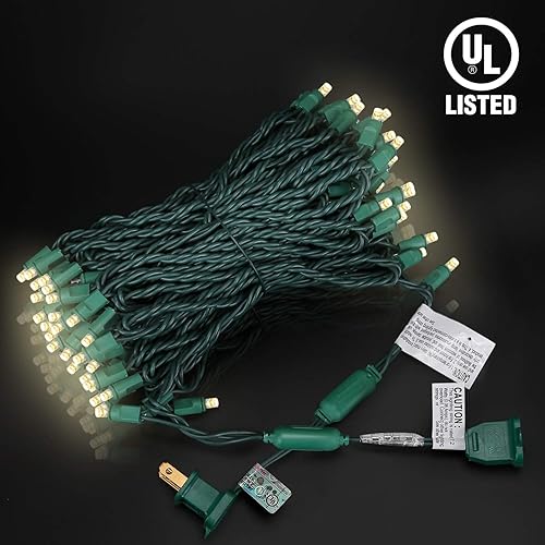 Miniatura 8 de Luces LED de Navidad para exteriores e interiores, calidad comercial, cable verde, certificadas por UL