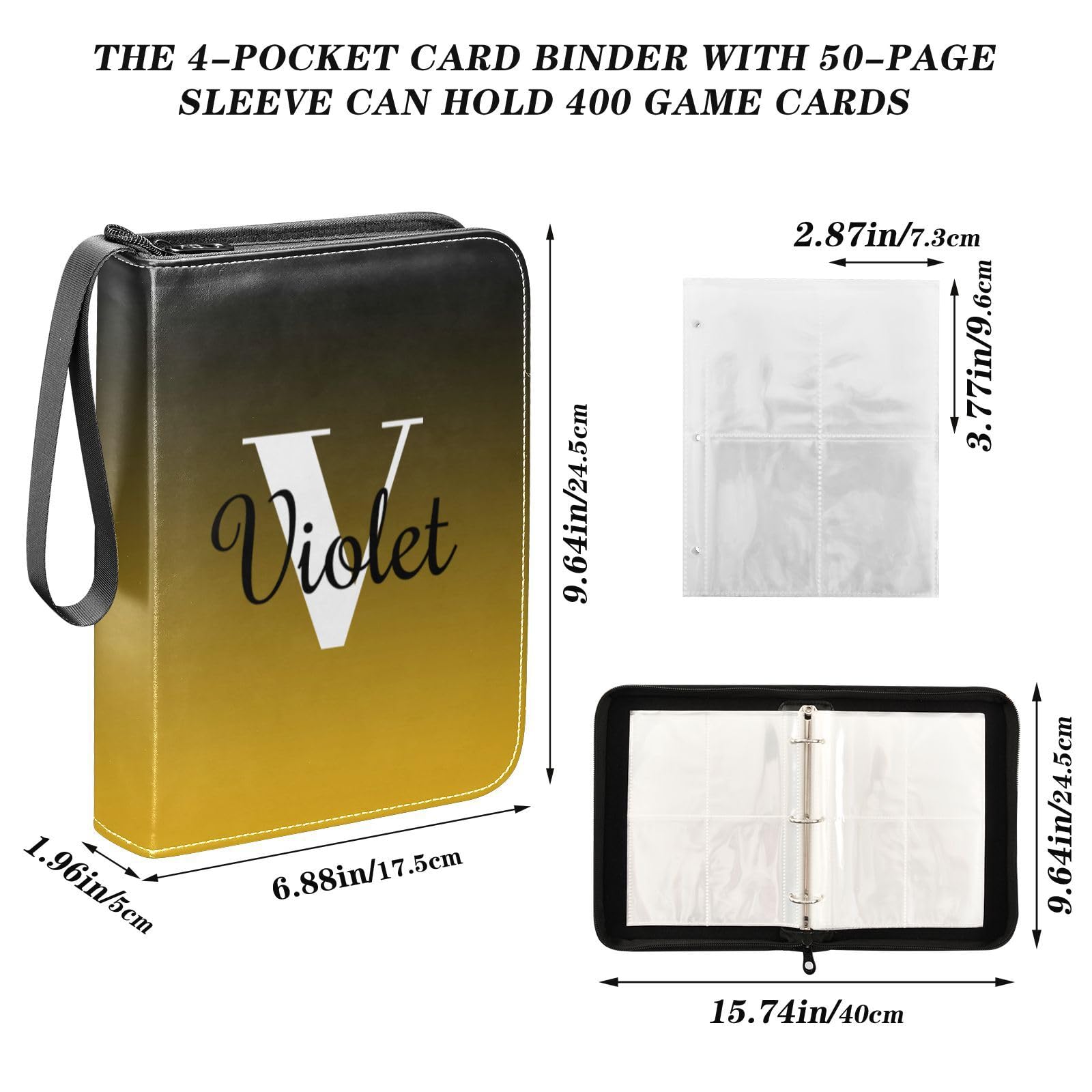binder for top loaded cards Amazon.com: Yellow Black Gradient Custom Card Binder 400 Pockets  Personalized Trading Card Storage Binder Album with Sleeves Zipper Card  Collection Holder Folder for Sport Cards Game Cards Sleeved Cards : Toys &